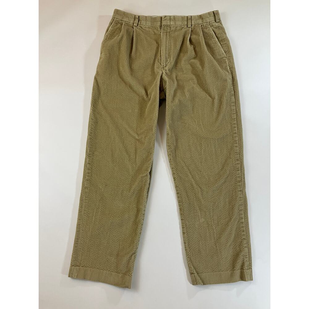VTG Lands End Men’s 36 Tan Wide Wale Corduroy Pants 100% Cotton Hong Kong